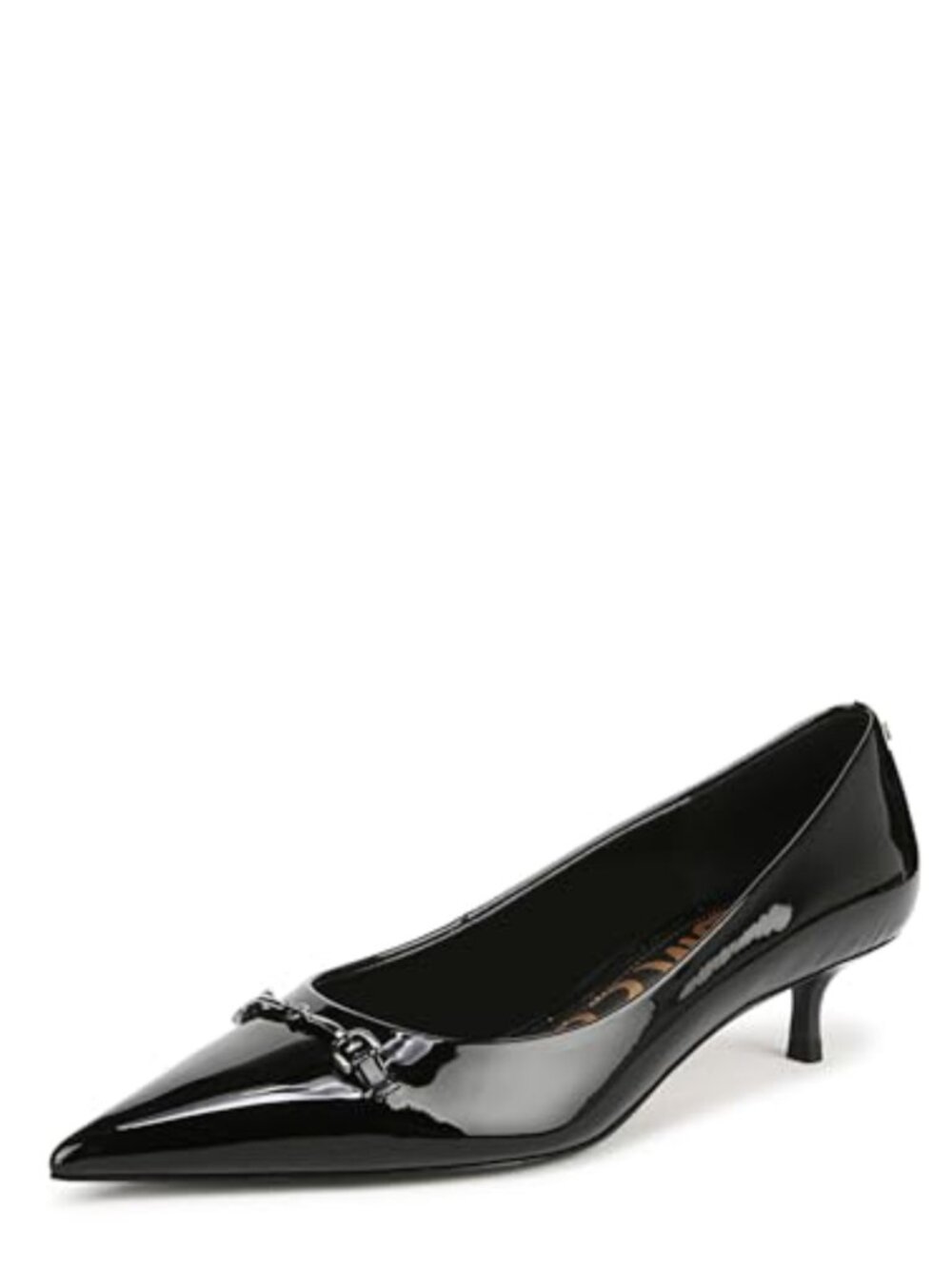 Kitten Heel Pump Leather Slip-On Pointed Toe Formal Dress Shoe
